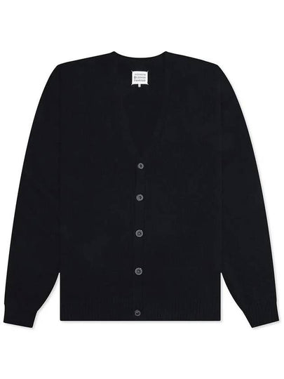 Back Stitch Logo Wool V-Neck Cardigan Navy - MAISON MARGIELA - BALAAN 2