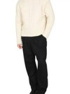 Cable Crew Neck Wool Knit Top Offwhite - AMI - BALAAN 2