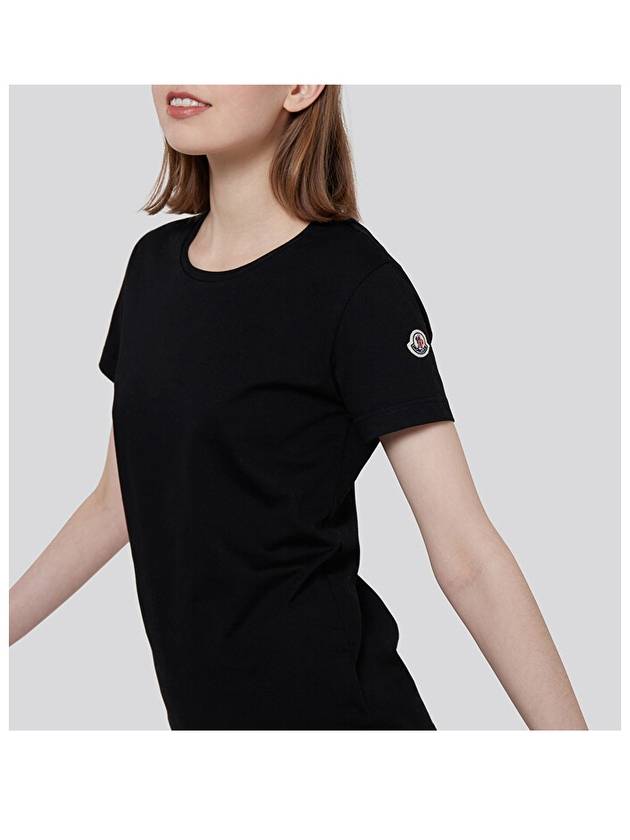 Cotton Logo Patch Short Sleeve T-Shirt Black - MONCLER - BALAAN 6