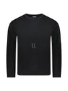 Light Fleece Crew Neck Sweatshirt Black - CP COMPANY - BALAAN 2