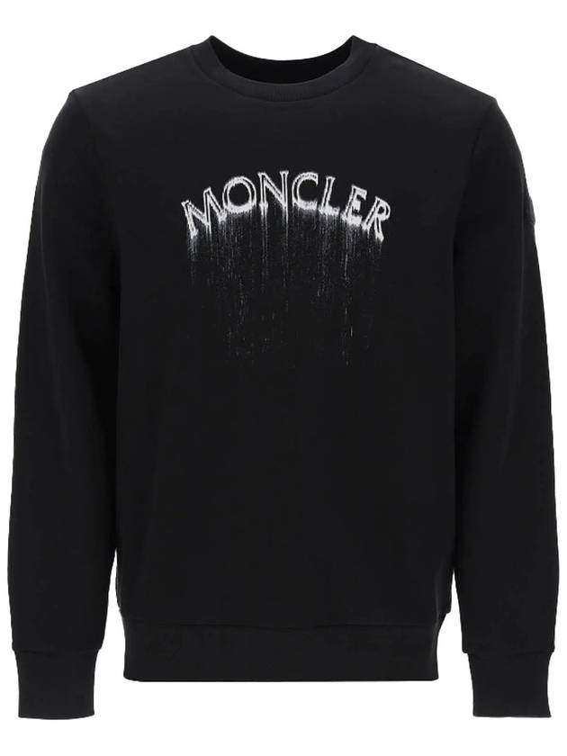 logo print faded effect sweatshirt black - MONCLER - BALAAN 2