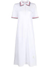 RWB Trimmed Polo Cotton Midi Dress White - THOM BROWNE - BALAAN 1