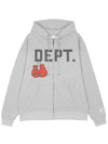 Logo Printed Cotton Hooded Zip Up Jacket Gray DGH 2061 - GALLERY DEPT. - BALAAN 2