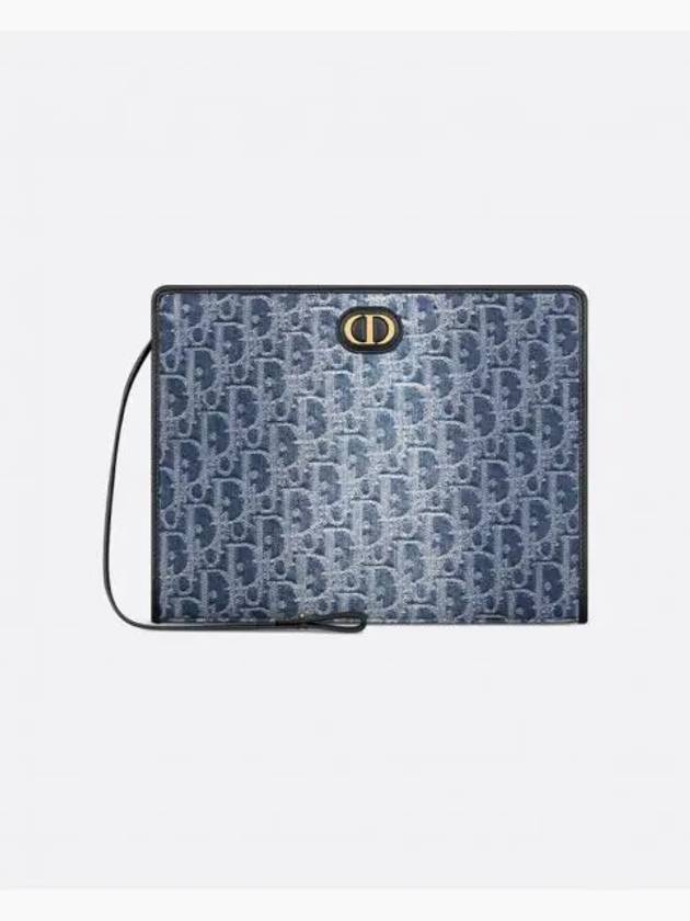 30 Montaine Dea Jacquard Denim Pouch Bag Blue - DIOR - BALAAN 2