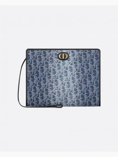 30 Montaine Dea Jacquard Denim Pouch Bag Blue - DIOR - BALAAN 2