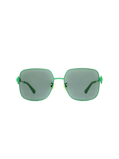 Eyewear Logo Temple Square Sunglasses Shiny Green - BOTTEGA VENETA - BALAAN 1