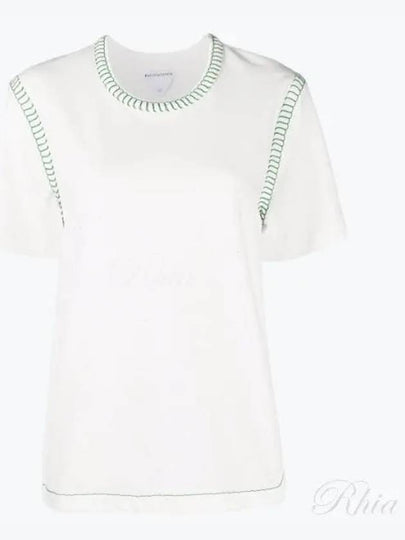 Overlock Stitch Jersey Short Sleeve T-Shirt White - BOTTEGA VENETA - BALAAN 2