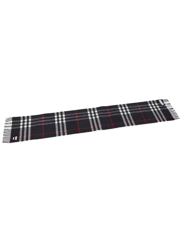 Check Cashmere Scarf Navy - BURBERRY - BALAAN 5