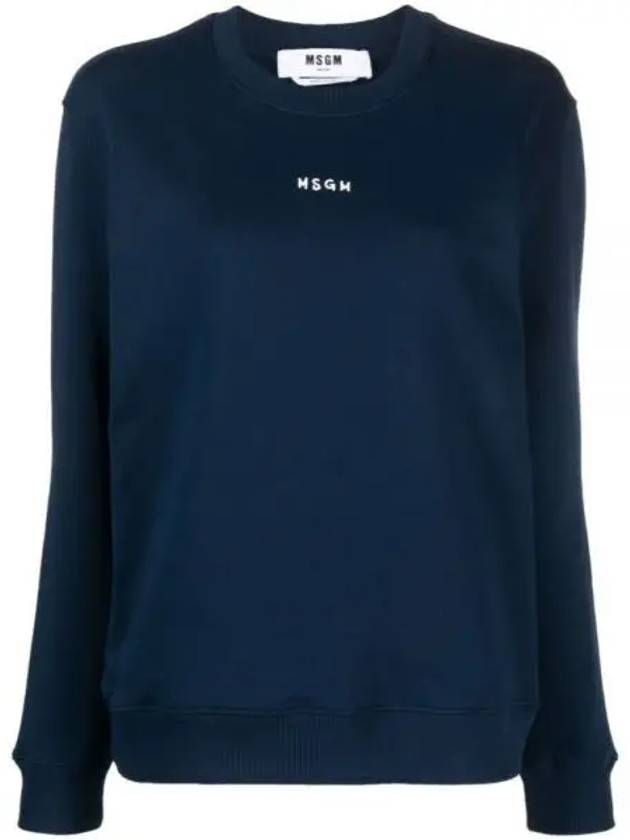 Micro Logo Print Sweatshirt Navy - MSGM - BALAAN 2