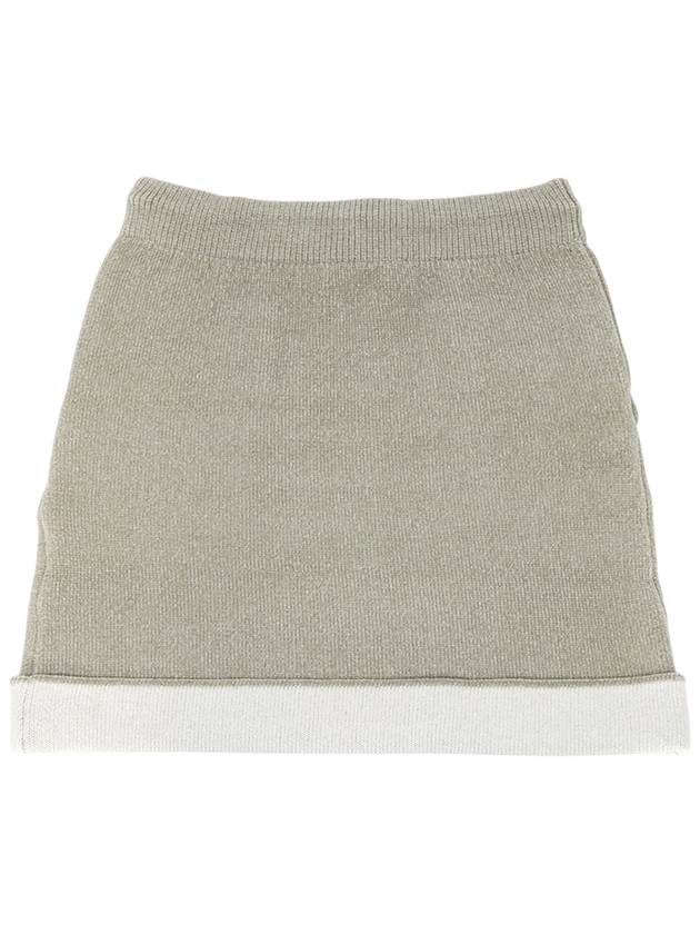 Contrast Hem Chenille Mini A-Line Skirt Beige - JW ANDERSON - BALAAN 3