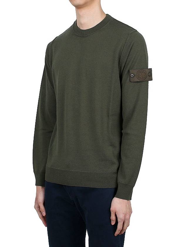 Compass Badge Knit Top Green - STONE ISLAND - BALAAN 4