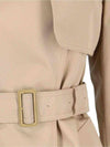 Check Belt Cotton Single Jacket Beige - BURBERRY - BALAAN 5