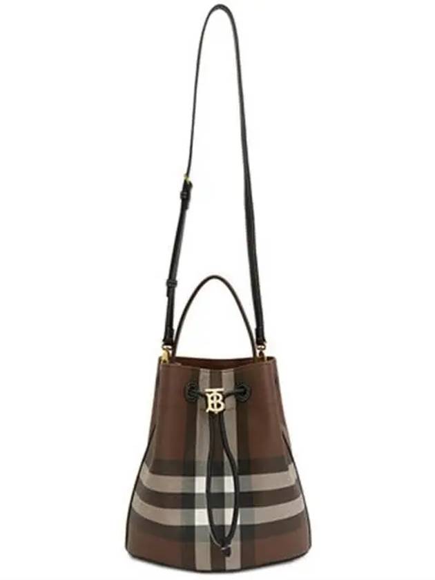 Small TB Bucket Bag Dark Birch Brown - BURBERRY - BALAAN 8