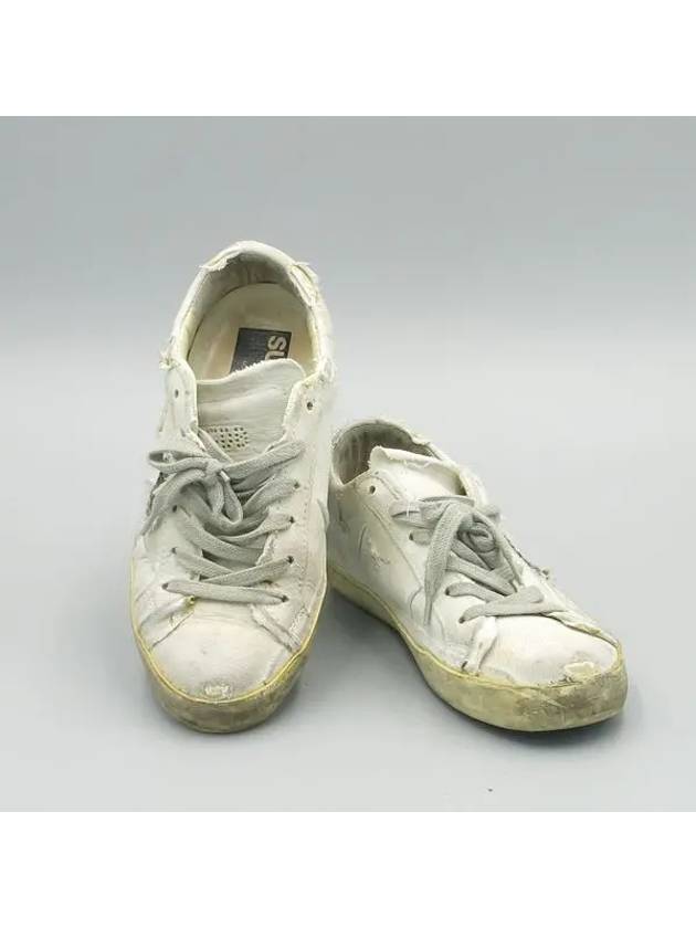 SUPERSTAR Mesh Fabric White Cotton Destroyed Detail Vintage Women s Sneakers Size 35 - GOLDEN GOOSE - BALAAN 1