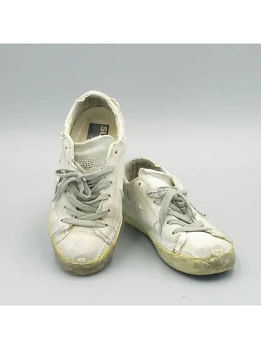 SUPERSTAR Mesh Fabric White Cotton Destroyed Detail Vintage Women s Sneakers Size 35 - GOLDEN GOOSE - BALAAN 1