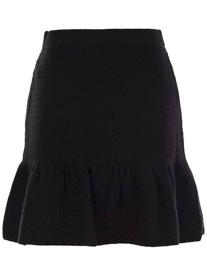 Bouclé wool miniskirt with technical sail cloth pockets - ELISABETTA FRANCHI - BALAAN 2