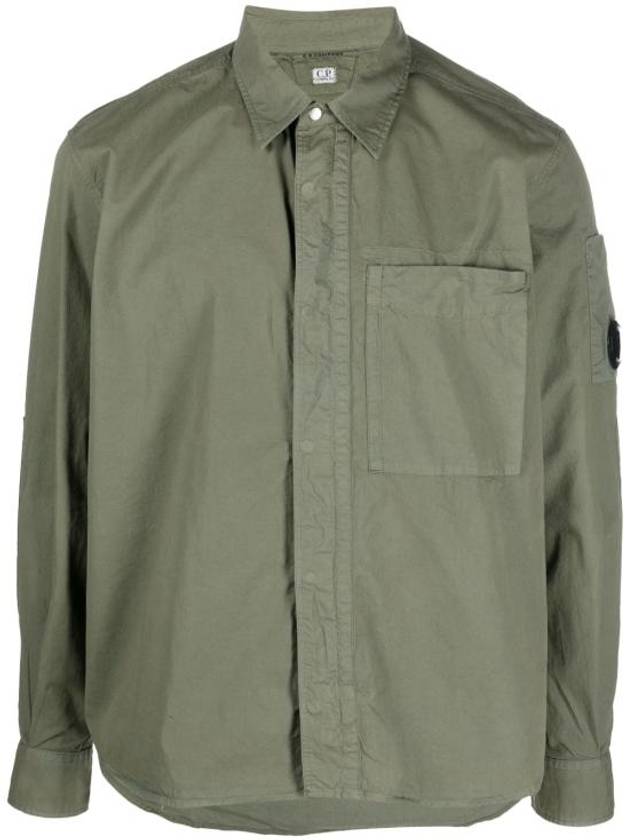 Gabardine Utility Shirt Bronze Green - CP COMPANY - BALAAN 1