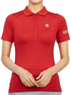 Women's Golf Logo Short Sleeve PK Shirt Red - HYDROGEN - BALAAN 6