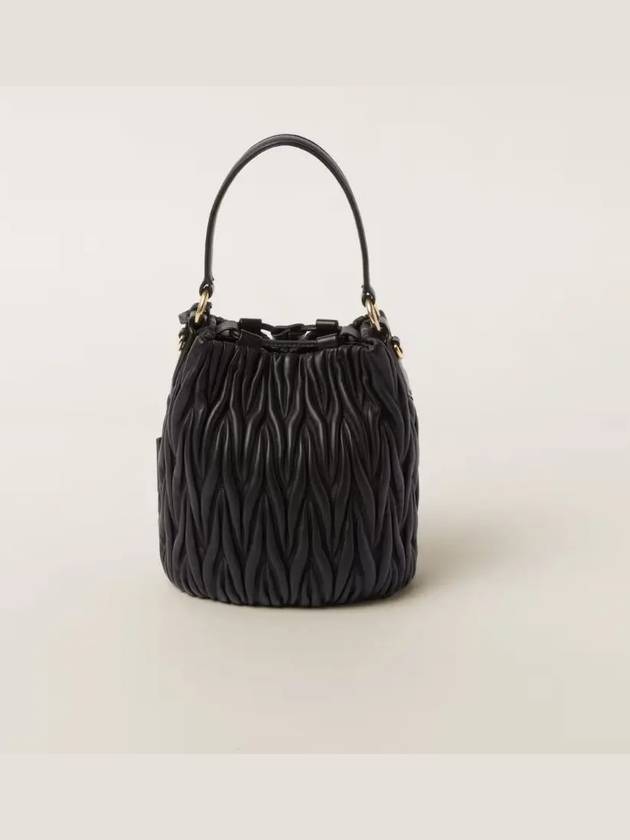 Matelasse Nappa Leather Bucket Bag Black - MIU MIU - BALAAN 4