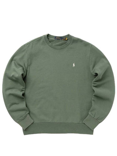 Embroidered Pony Logo Crew Neck Cotton Sweatshirt Green - POLO RALPH LAUREN - BALAAN 1