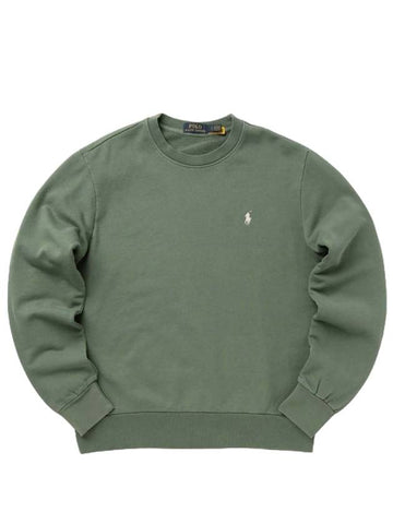 Embroidered Pony Logo Crew Neck Cotton Sweatshirt Green - POLO RALPH LAUREN - BALAAN 1