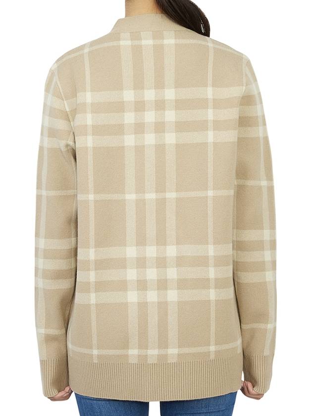 Check Pattern Buttoned Cardigan Beige - BURBERRY - BALAAN 7