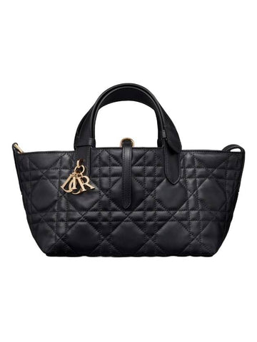 Small Toujours Macrocannage Calfskin Tote Bag Black - DIOR - BALAAN 1