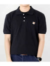 Fox Head Patch Cotton Polo Shirt Black - MAISON KITSUNE - BALAAN 2