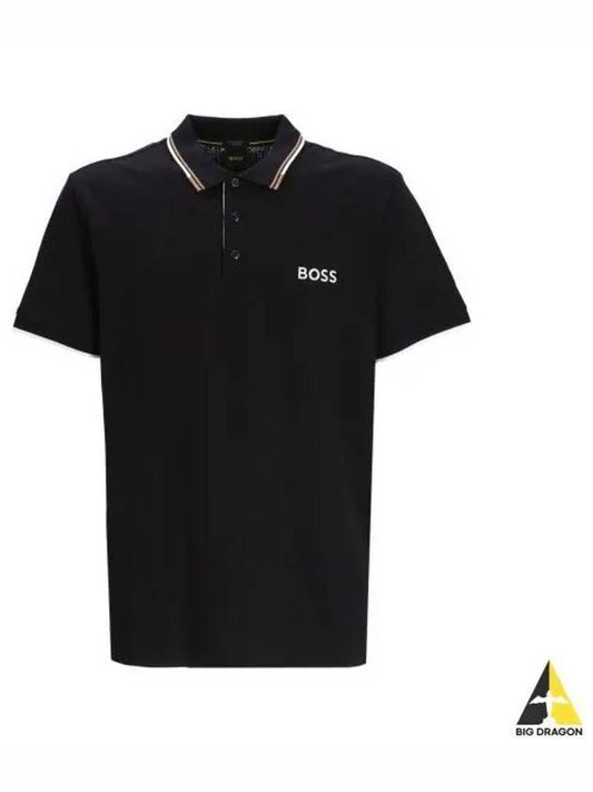 Paddy Striped Cotton Polo Shirt Black - HUGO BOSS - BALAAN 2