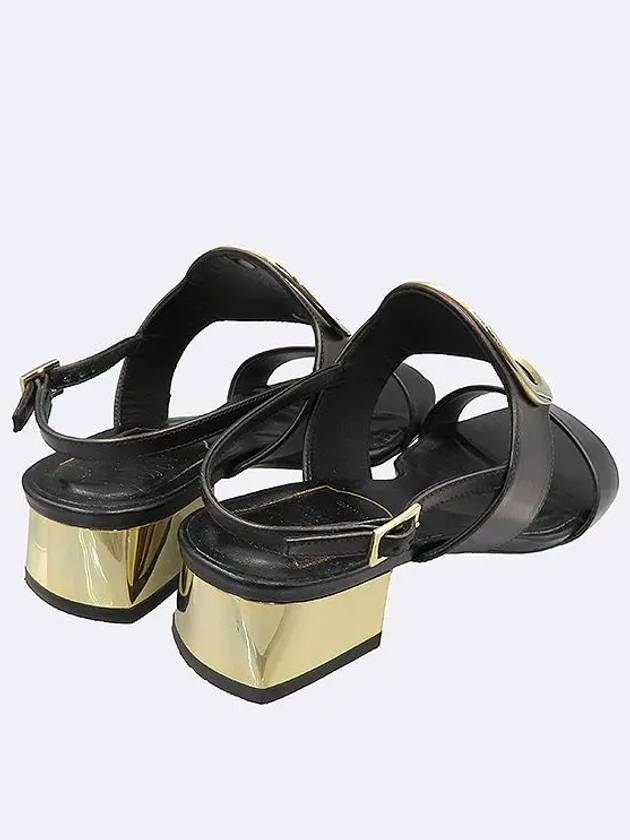 Black leather gold metal buckle women s sandals size 34 - ROGER VIVIER - BALAAN 5