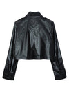 Colin Collar Neck Cotton Double Button Fake Leather Jacket Black COLIN42BK - RAMUSTUDIO - BALAAN 3
