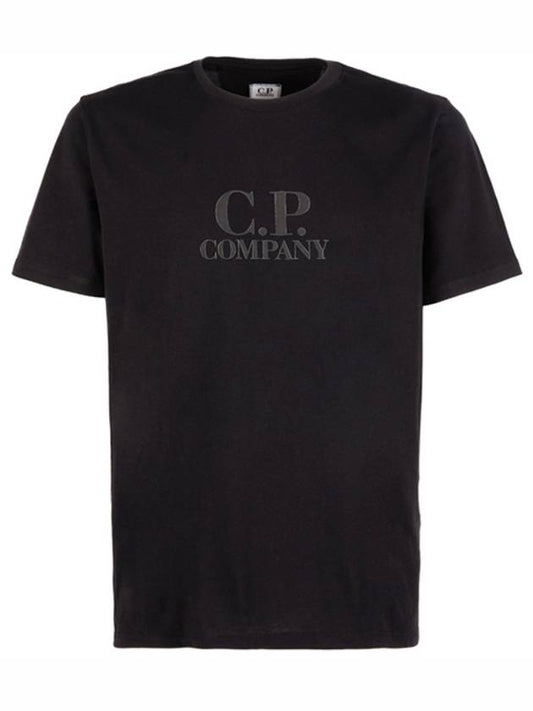 Print Logo Short Sleeve T-Shirt Black - CP COMPANY - BALAAN 2