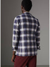 Men's Soho Fit Linen Check Jacket Navy - BURBERRY - BALAAN 3