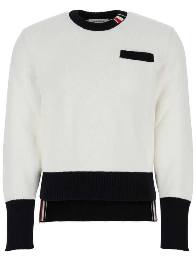 RWB Striped Cotton Knit Top White - THOM BROWNE - BALAAN 2