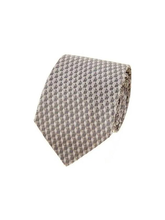 Men s Diamond Pattern Silk Tie Light Brown 271934 - GIORGIO ARMANI - BALAAN 1