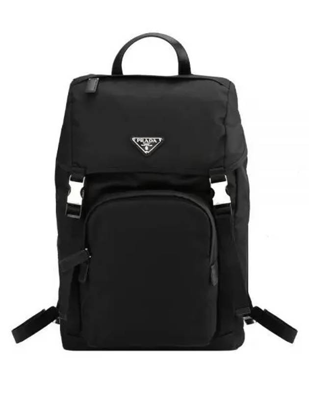 Re-Nylon Saffiano Leather Backpack Black - PRADA - BALAAN 2