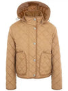 Women's Cropped Quilted Hoodie Jacket Archives Beige - BURBERRY - BALAAN 2