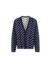 Mini Allover Logo Knit Cardigan Blue - BALENCIAGA - BALAAN 2