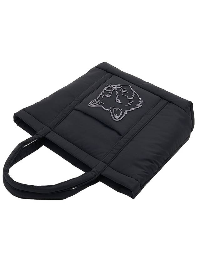 Fox Head Medium Puffer Tote Bag Black - MAISON KITSUNE - BALAAN 5