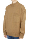 Men's Mock Neck Wool Knit Top Camel - TEN C - BALAAN 3