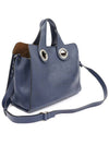 4079989 Navy Leather Silver Crest Grommet Tote 2WAY - BURBERRY - BALAAN 2