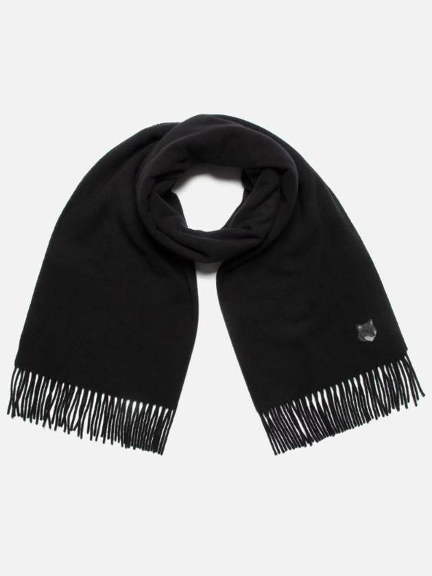 Wool Fox Head Muffler Black - MAISON KITSUNE - BALAAN 6