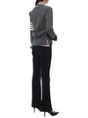 Cotton 4-Bar Milano Classic V-Neck Cardigan Medium Grey - THOM BROWNE - BALAAN 7