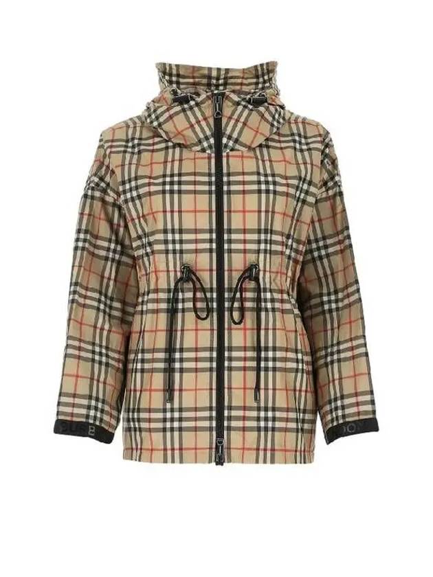 Logo Tape Vintage Check Hooded Jacket Archive Beige - BURBERRY - BALAAN 2