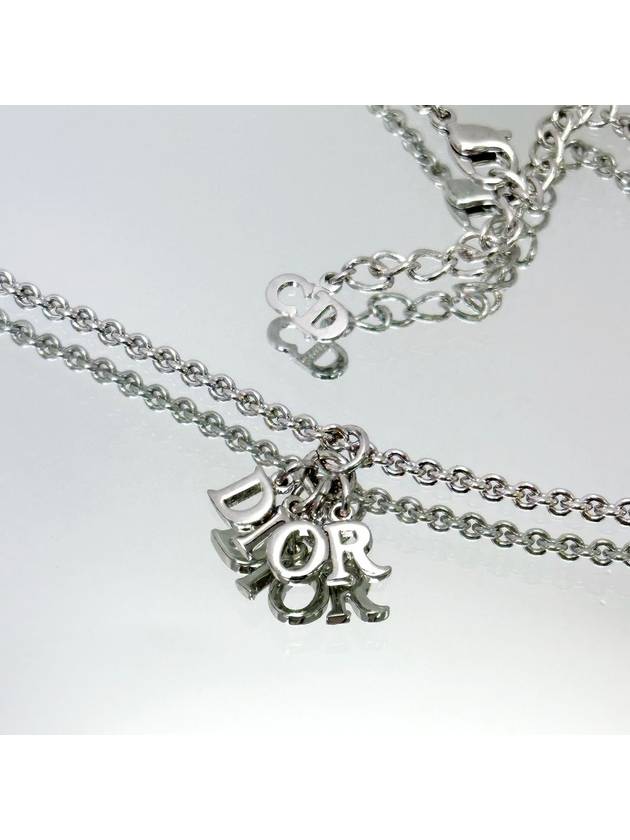 Silver Logo Pendant Necklace 4VDIA29574 - DIOR - BALAAN 7