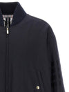 4 Bar Oversized Down Bomber Jacket Navy - THOM BROWNE - BALAAN 4