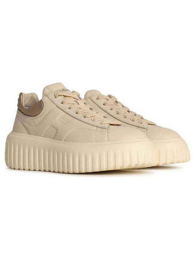 Hogan 'H-Stripes' Beige Leather Sneakers - HOGAN - BALAAN 2