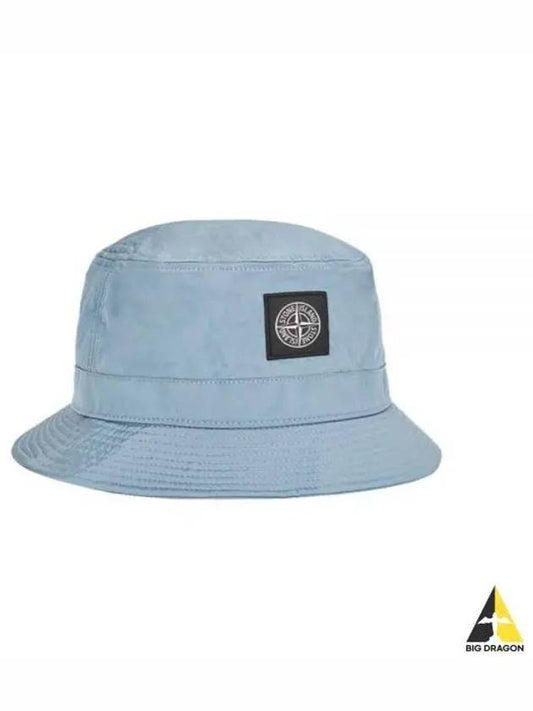 Logo Patch Bucket Hat Blue - STONE ISLAND - BALAAN 2