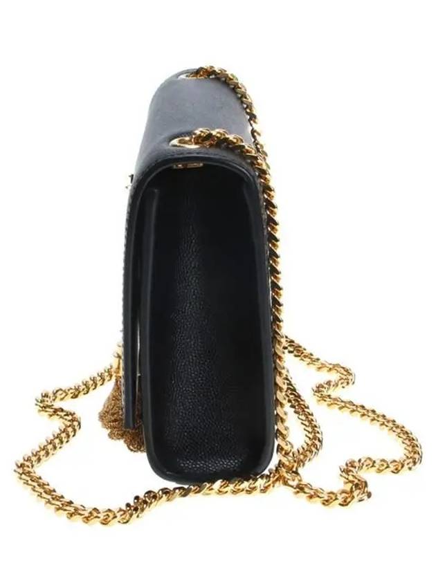 Kate Grain de Poudre Embossed Leather Chain Small Shoulder Bag Black - SAINT LAURENT - BALAAN 4