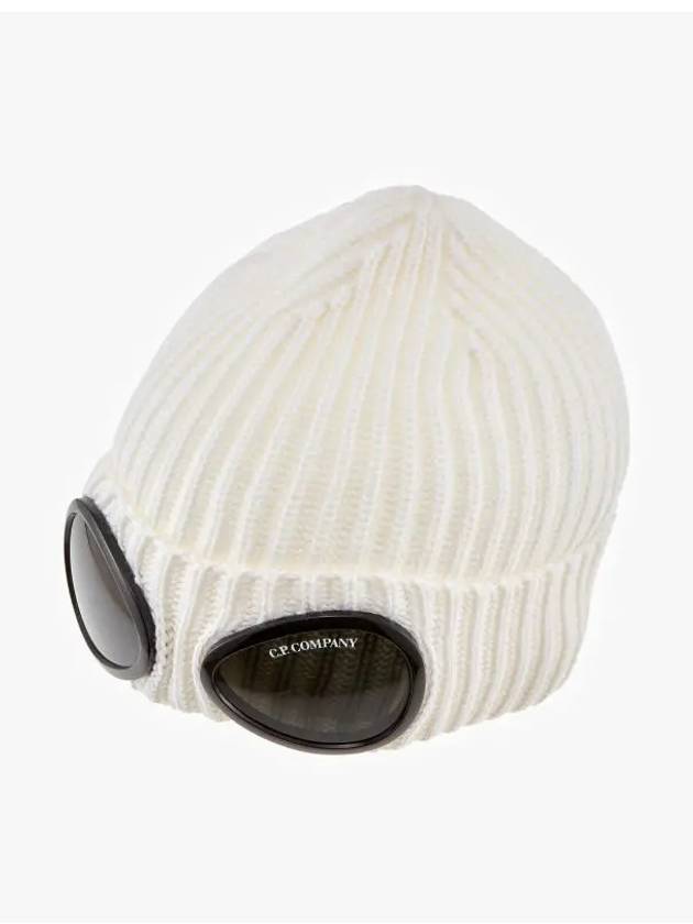 Extra Fine Merino Wool Goggle Beanie White - CP COMPANY - BALAAN 4